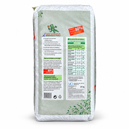 Nordweiß-Perle geperlter Kreidekalk für Rasen und Garten