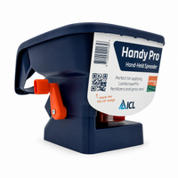 ICL HandyPro Handstreuer in Blau mit orangefarbener Handkurbel